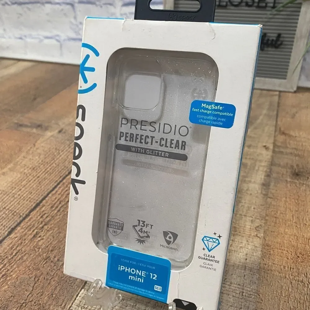 Speck Presidio Perfect Clear Case for iPhone 12 & iPhone 12 Pro - Glitter Clear